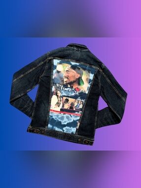 Handmade, Upcycled Poetic Justice Denim Jacket Size S